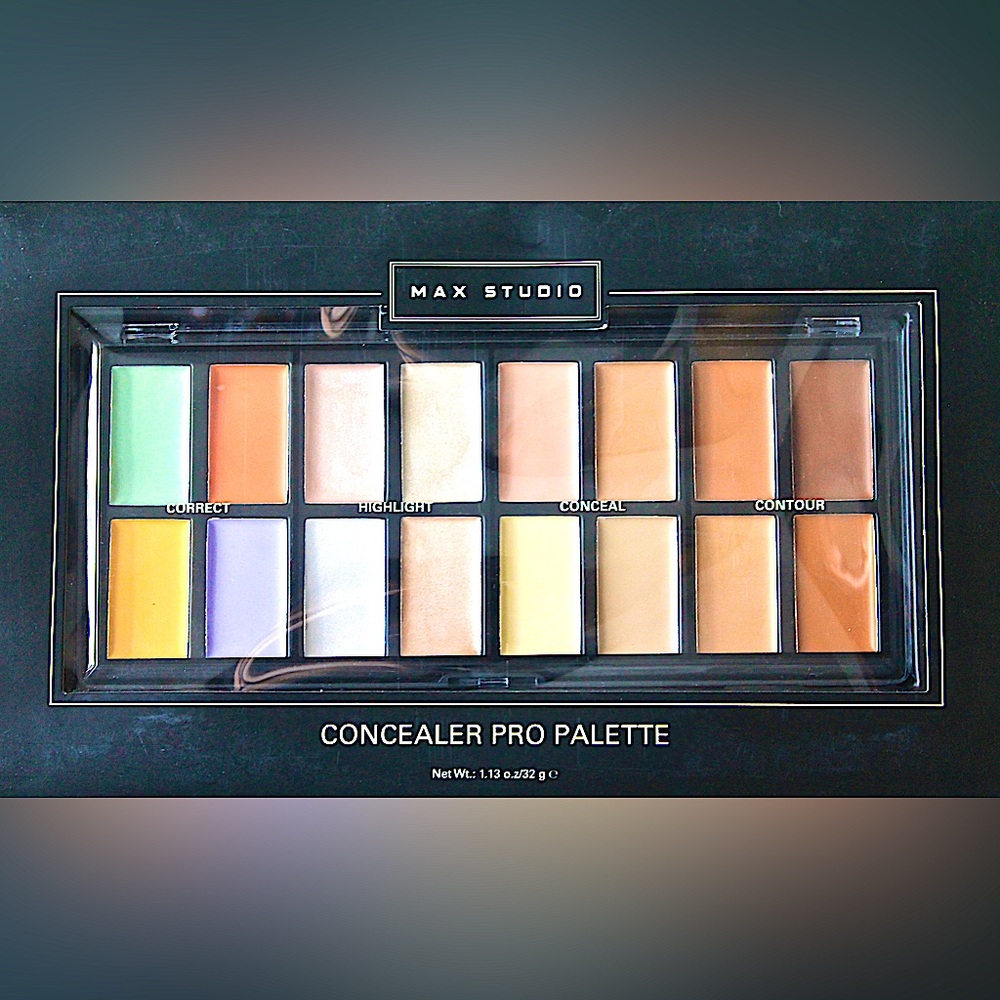 MAX STUDIO CONCEALER PRO PALETTE 16 SHADES CORRECTIONS HIGHLIGHTING CONCEALER